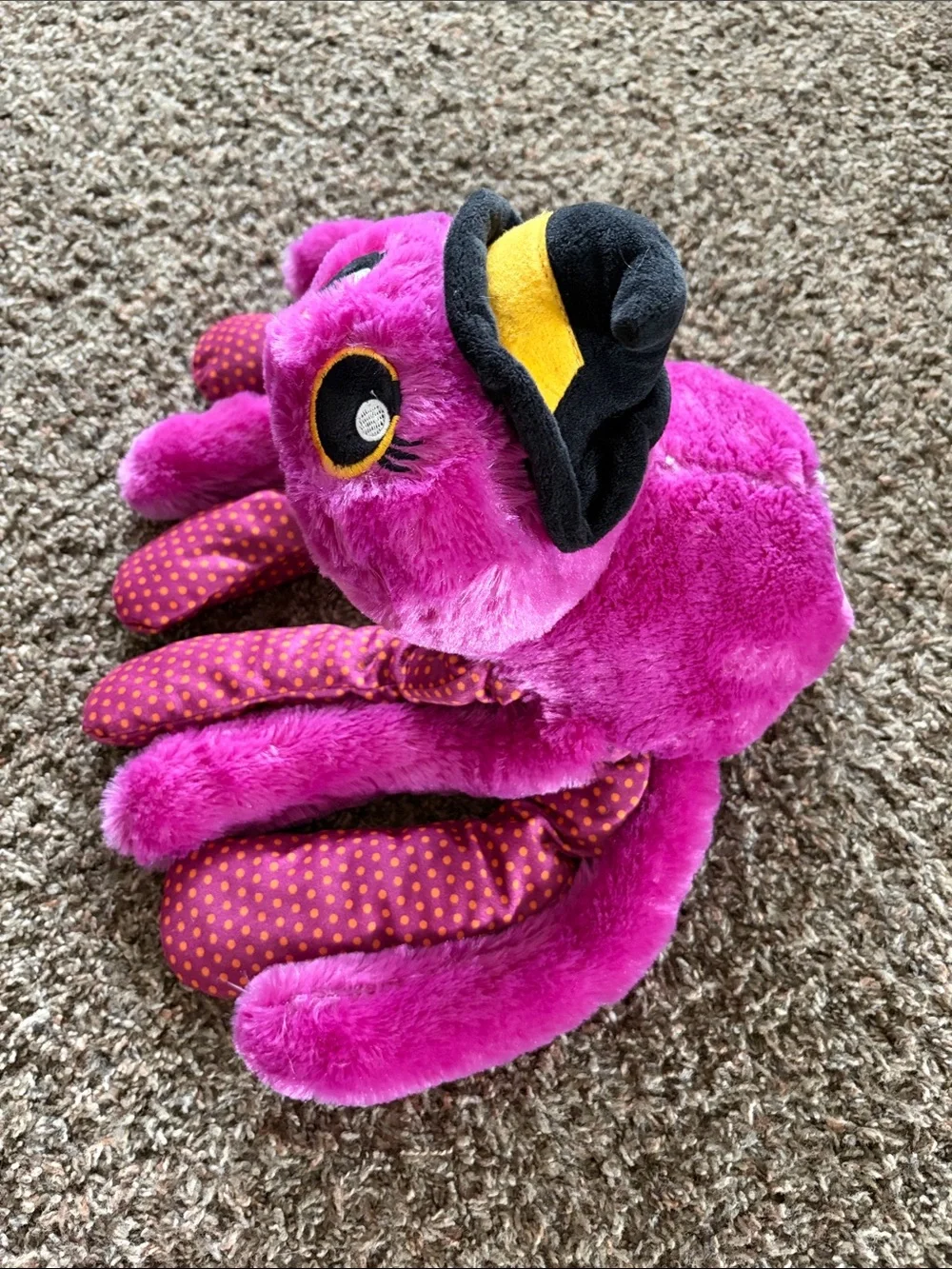 NWT Bootique XL Purple Spider Plush Dog Toy w/ Witch Hat and Multiple Squeakers